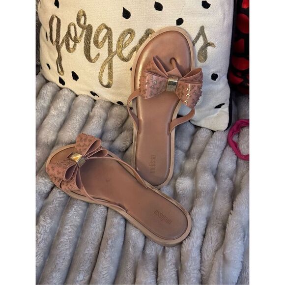 Melissa Sweet AD jelly flip flow bow sandal shoe - Picture 5 of 9